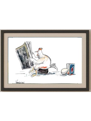 Karikatural Mohammad Ali Baniasadi 29X21CM Orijinal Karikatür Tablo