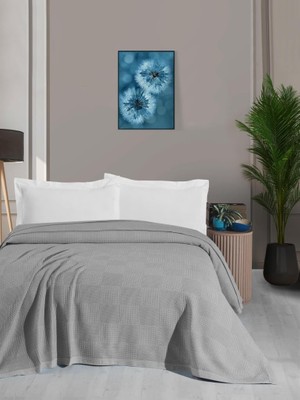 Storemax Waflle Desenli Pike, Waflle BATTANIYESI,%100 Pamuk, Kalın Iplik, Yumuşak, Tek Kişilik 170 * 240 Gri