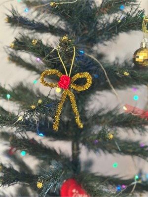 Empressco Sarı Çiçekli Çam Ağacı Süsü, Yılbaşı, Parti, 10 Adet, Dekorasyon, Neşeli ve Şık Seçim