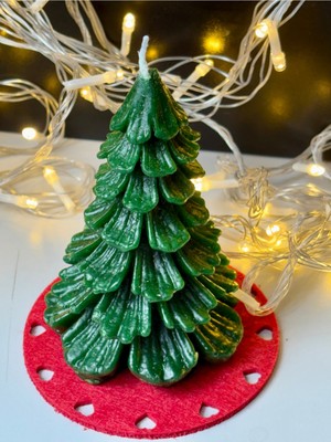 Empressco Yeşil Yılbaşı Ağacı Şekilli Dekoratif Mum, Şık ve Doğal Görünüm