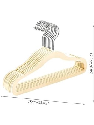 Storemax 10 Adet Çocuk Bebek Askısı, Kadife Kaymaz Sağlam Elbise Askısı, 360 Derece Döner Kancalı Gömlek Pantolon Tshirt Mont Askı (Ekru)