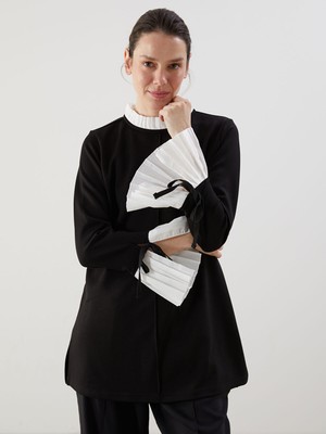 Lc Waikiki Yeni Sezon Pileli Kontrast Detaylı Kadın Tunik