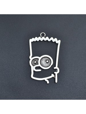 Alooya Bart Simpson Gümüş Kaplama Kolye Ucu