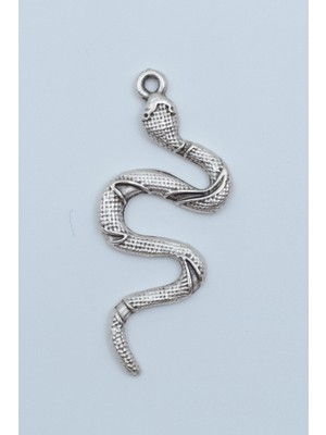 Alooya Yılan Gümüş Kaplama Kolye Ucu