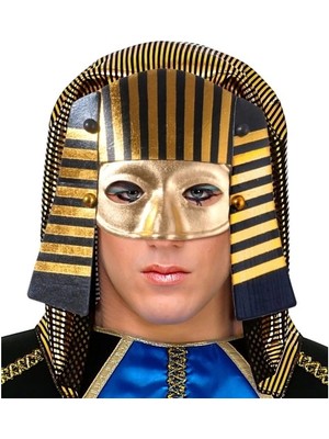 Buğz Mısırlı Maskesi Lastik Aparatlı Firavun Maskesi 21X23 cm