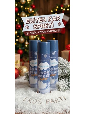 Eros Party Kaybolan Eriyen Kar Köpüğü Spreyi 300ML Büyük Boy Düğün Kına Parti Kar Köpüğü Spreyi Yılbaşı Noel