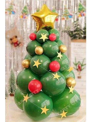 Empressco Yılbaşı Balonları ile Çam Ağacı Süsleme, Gold ve Renkli Yıldızlar Esintisi