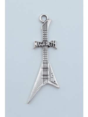 Alooya Megadeth Elektro Gitar Gümüş Kaplama Kolye Ucu