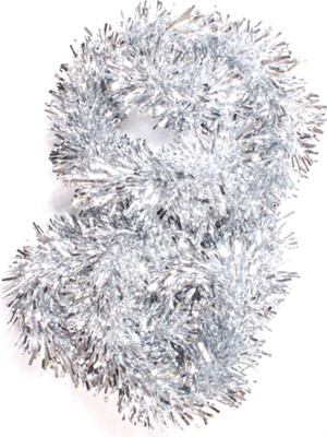 Empressco Yılbaşı 4 Adet Gümüş Kalın Sim Püskül Süs 2 Metre, Şık ve Parlak Dekorasyon Seçeneği