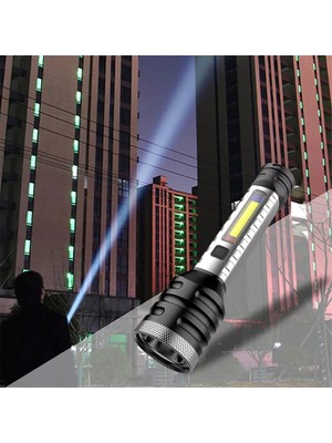 Tp Egonex ​​5W Cob ve LED Şarj Edilebilir El Feneri - Siyah