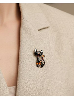 Nevoka Mıro Siyah Sevimli Kedi Broş
