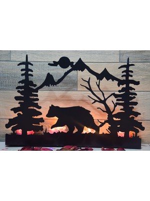 Storemax Pnr Quadruble Forest And Bear Metal Mumluk Şamdan