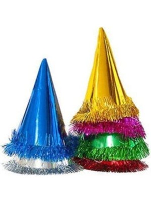 Empressco 4 Adet Sarı Kırmızı Külah Yılbaşı ve Parti Şapkası, Neşeli ve Renkli Kutlama Aksesuarı