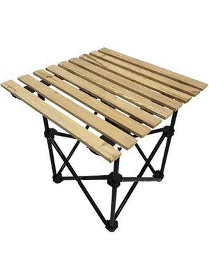 Evvon Katlanır Ahşap Tablalı Kamp Masası 50X50 cm