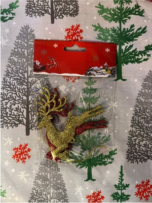 Empressco Iki Adet Renkli 10 cm Noel Geyik Dekor Süsleri, Yılbaşı Çam Ağacına Asılabilir.