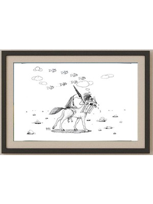 Karikatural Pari Mohammad Nabi 29X21CM Orijinal Karikatür Tablo