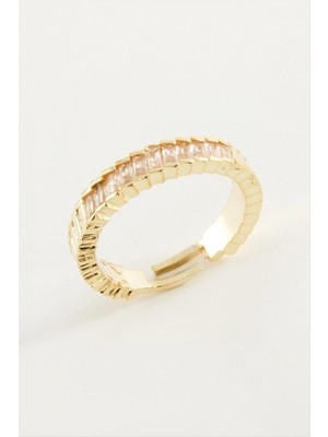 Marsilyan Baget Taşlı Metal Yüzük