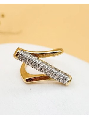 Nevoka Zenit Zirkon Taşlı Gold Yüzük
