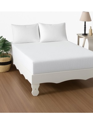 Mulberry %100 Pamuk Çift Kişilik Lastikli Çarşaf - Otel Konforunda, Şık ve Sade Tasarım