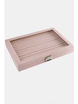 Marsilyan Cam Kapaklı Anfora Kumaş Kelepçe Yüzük Standı 24*34 cm