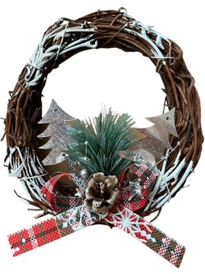 Empressco Renkli Yılbaşı Kapı Süsü 15CM, Şık ve Neşeli Dekorasyon, Ev ve Ofis Için