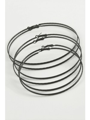 Marsilyan Zincir Desenli Metal Halka Küpe 6 Adet