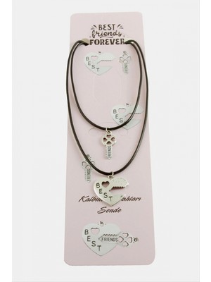 Marsilyan Kalp Anahtar Arkadaşlık Kolyeleri (Çift Kolye)