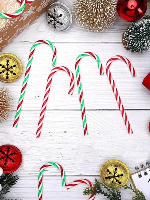 Empressco Kırmızı Yılbaşı Ağacı Süsü, 12 Cm, 4'lü Set, Şekerli Dekoratif Detaylar