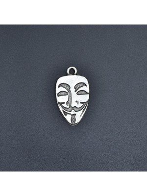 Alooya Direniş V For Vendetta Gümüş Kaplama Kolye Ucu