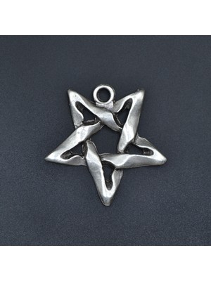 Alooya Pentagram Gümüş Kaplama Kolye Ucu