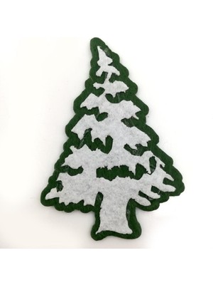 Empressco Beyaz Keçe Çam Ağacı Süsleri, 6'lı Set, Yılbaşı ve Yeniyıl Dekorasyonu