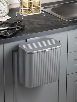 Storemax Mutfak Tezgah Üstü ve Dolap Askılı Çöp Kovası 12LT Gri (NVE163)