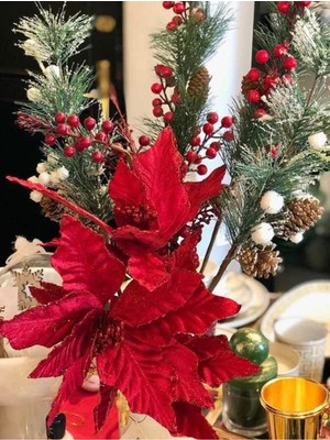 Empressco Canlı Kırmızı Poinsetta Çiçeği, Ev ve Ofis Dekoru Için Ideal Seçim
