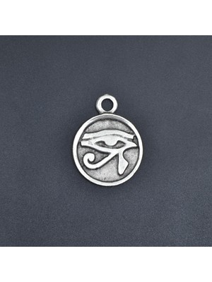 Alooya Güneş Tanrısı Ra'nın Gözü Madalyon Gümüş Kaplama Kolye Ucu