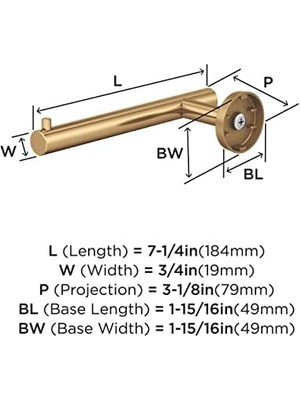 Storemax BH26540CZ | Şampanya Bronz Tek Direkli Tuvalet Kağıdı Tutacağı | 7-1/4 Inç. (184 Mm) Uzunluk Tuvalet Kağıdı Tutacağı | Arrondi | Banyo Dokusu Tutacağı | Banyo Donanımı | Banyo Aksesuarları