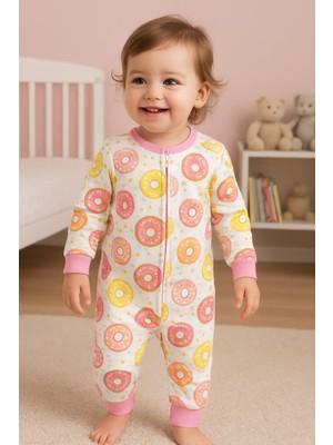 Donut Desenli Dolgulu Yumuşak Dokulu Kız Çocuk