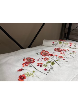 Rüya Pırıltı Çiçek Kabartmalı 1 Adet El 1 Adet Mutfak Havlusı