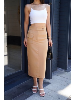 Kazax Uzun Düğmeli Etek