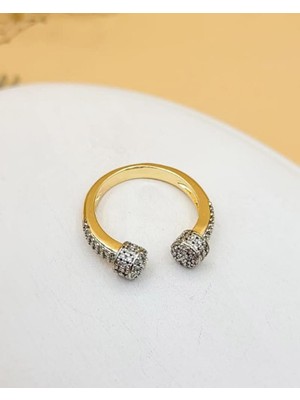 Nevoka Liora Çift Taşlı Gold Yüzük