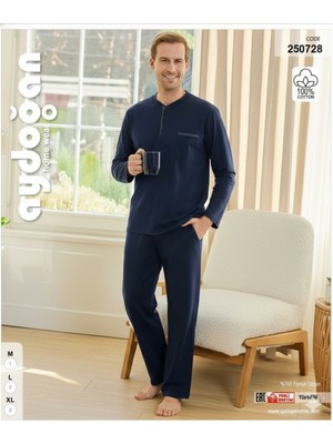 Aydoğan Erkek Pijama Takım 250728 2'li Set %100 Pamuk