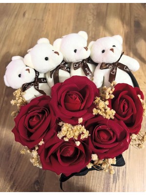 Frezya Hediyelik Ayıcıklı Hediye Kutusu &gül Arajmanı