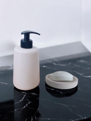 Trust Stone Kırık Beyaz Sıvı Sabunluk ve Katı Sabunluk