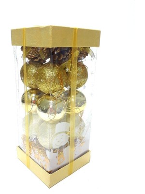 Empressco Altın Renkli Kutulu Yılbaşı Ağaç Süsü Seti 20'li