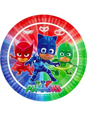 Empressco Renkli Pj Masks Temalı 23CM Tabak Seti, 8 Adet, Çocuklar Için Eğlenceli ve Şık.