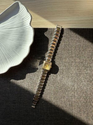 Rubsey Retro Minimal Metal Kordon Vintage Kadın Kol Saati Içi Sarı