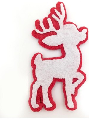 Empressco Beyaz Keçe Geyik Süsleri, 6'lı, Yılbaşı ve Yeniyıl Teması, Renkli ve Şık Dekorasyon