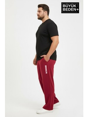 Superlife Erkek Büyük Beden Brooklyn Baskılı Rahat Kesim Lastikli Bel Paça Reçme Eşofman Altı SPR26EA952-2