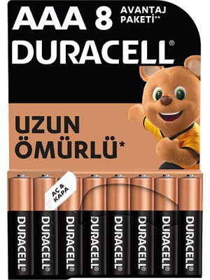 Duracell Alkalin Aaa Ince Pil 6+2 Adet (5 Adet)