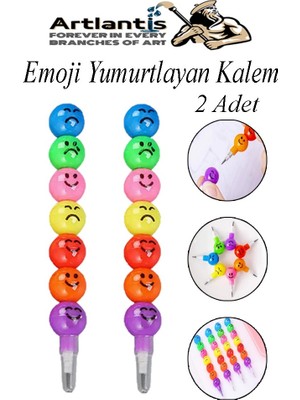 Artlantis Emoji Yumurtlayan Kurşun Kalem 2 Adet Eğlenceli Hediyelik Kurşun Kalem Gülen Yüzlü Kurşun Kalem Karne Hediyesi