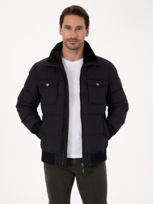 Cacharel Erkek Lacivert Yakası Kürklü Dolgulu Mont 50308843-VR033